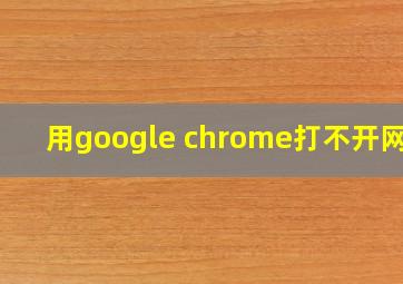 用google chrome打不开网站